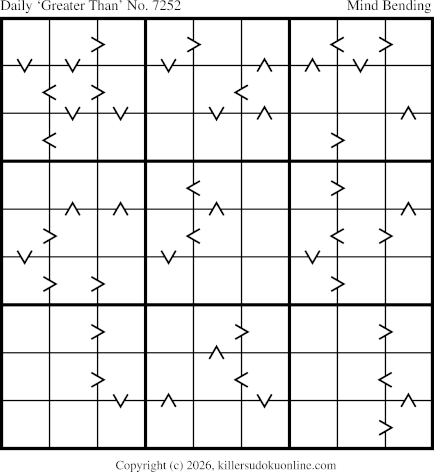 Greater Than Sudoku for  2/21/2026