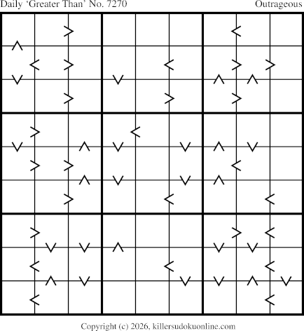 Greater Than Sudoku for  3/11/2026