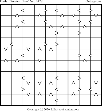 Greater Than Sudoku for  10/5/2026