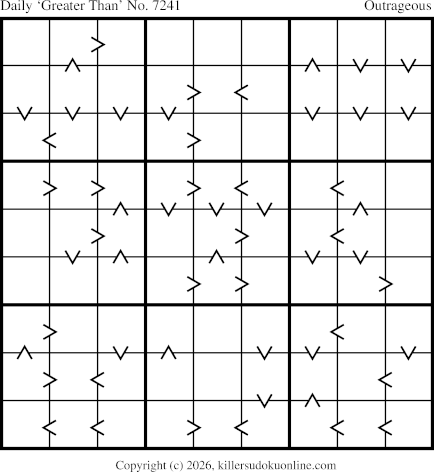 Greater Than Sudoku for  2/10/2026