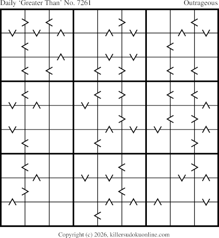 Greater Than Sudoku for  3/2/2026
