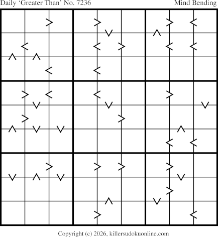 Greater Than Sudoku for  2/5/2026