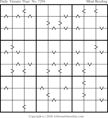 Greater Than Sudoku for  4/4/2026