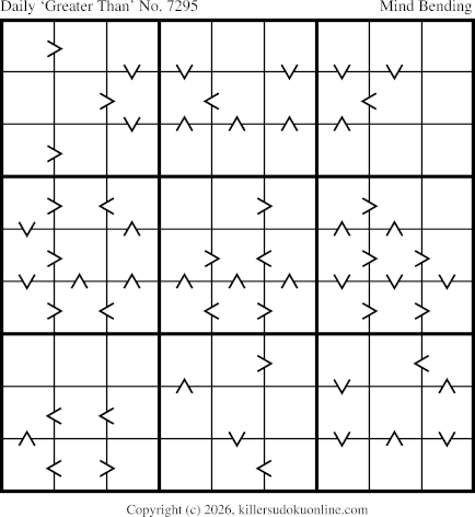 Greater Than Sudoku for  4/5/2026