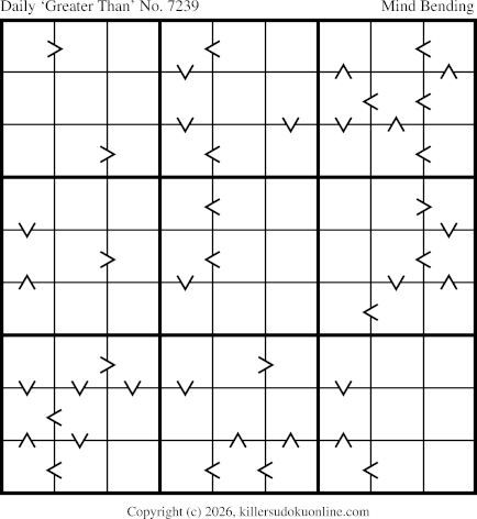 Greater Than Sudoku for  2/8/2026