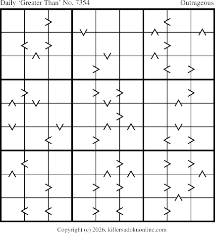 Greater Than Sudoku for  6/3/2026