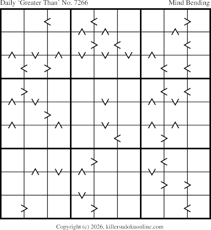 Greater Than Sudoku for  3/7/2026