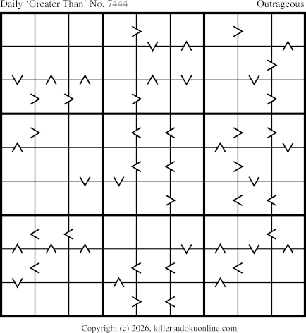 Greater Than Sudoku for  9/1/2026