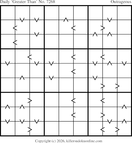 Greater Than Sudoku for  3/9/2026