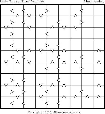 Greater Than Sudoku for  7/5/2026