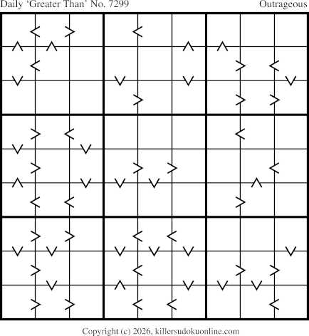 Greater Than Sudoku for  4/9/2026