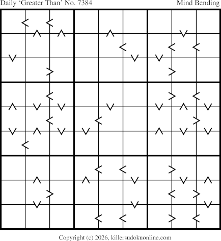 Greater Than Sudoku for  7/3/2026