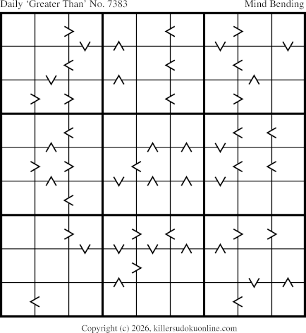 Greater Than Sudoku for  7/2/2026