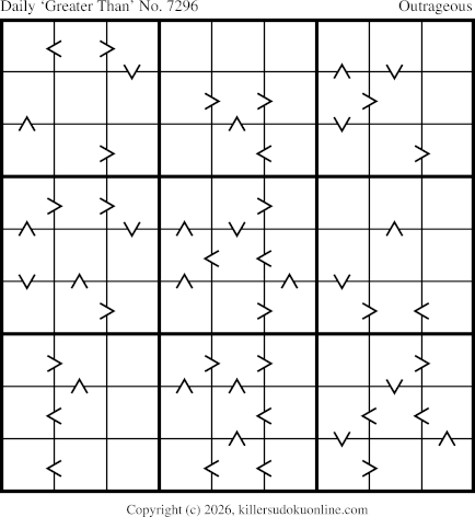Greater Than Sudoku for  4/6/2026