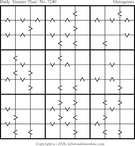 Greater Than Sudoku for  2/9/2026