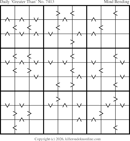 Greater Than Sudoku for  8/1/2026
