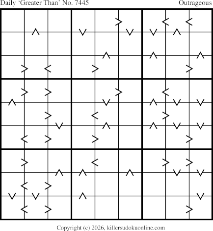 Greater Than Sudoku for  9/2/2026