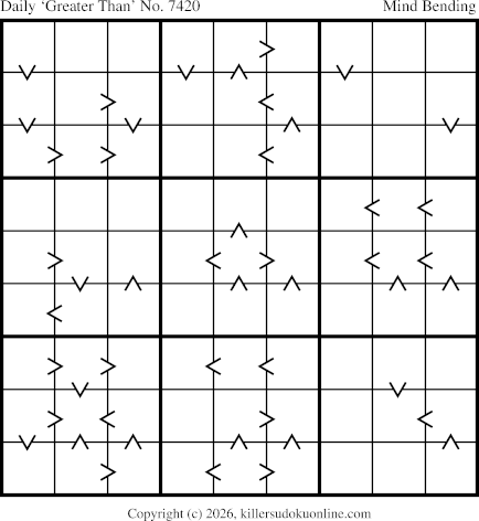 Greater Than Sudoku for  8/8/2026