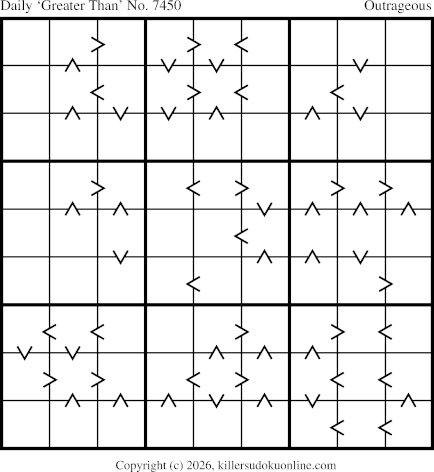 Greater Than Sudoku for  9/7/2026