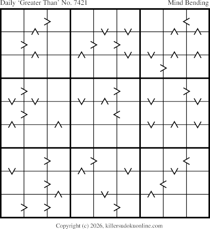 Greater Than Sudoku for  8/9/2026
