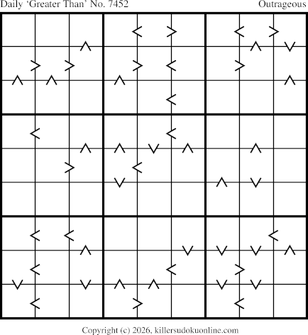 Greater Than Sudoku for  9/9/2026