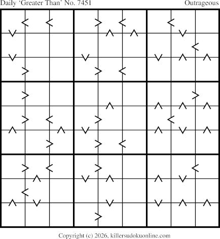 Greater Than Sudoku for  9/8/2026