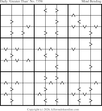 Greater Than Sudoku for  6/7/2026
