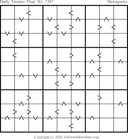 Greater Than Sudoku for  7/6/2026
