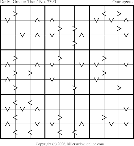 Greater Than Sudoku for  7/9/2026