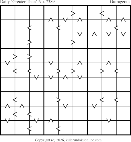 Greater Than Sudoku for  7/8/2026