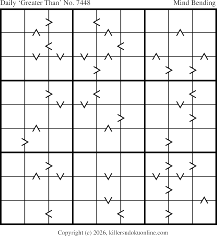 Greater Than Sudoku for  9/5/2026