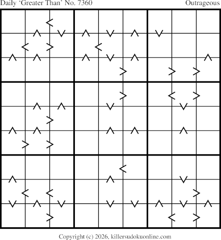 Greater Than Sudoku for  6/9/2026