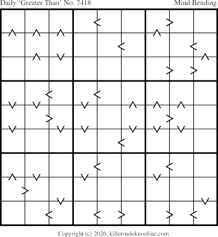 Greater Than Sudoku for  8/6/2026