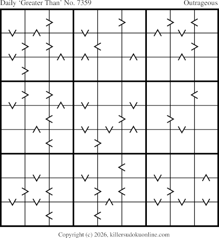Greater Than Sudoku for  6/8/2026