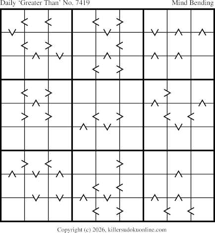 Greater Than Sudoku for  8/7/2026