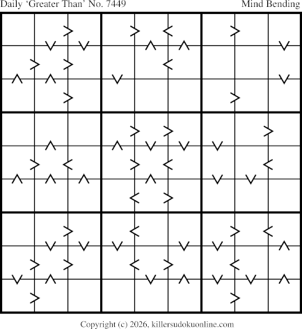 Greater Than Sudoku for  9/6/2026