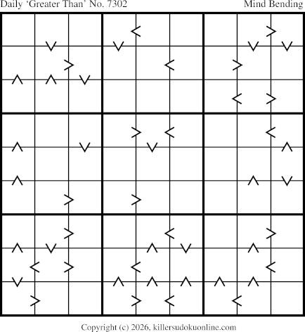 Greater Than Sudoku for  4/12/2026