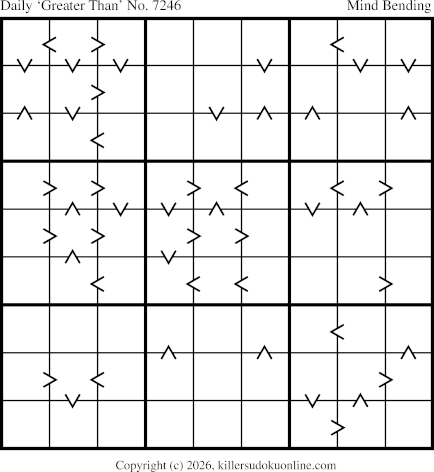 Greater Than Sudoku for  2/15/2026