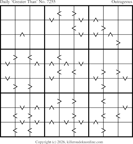 Greater Than Sudoku for  2/24/2026