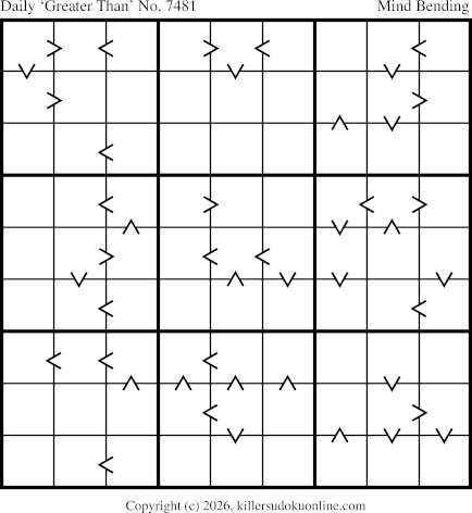 Greater Than Sudoku for  10/8/2026