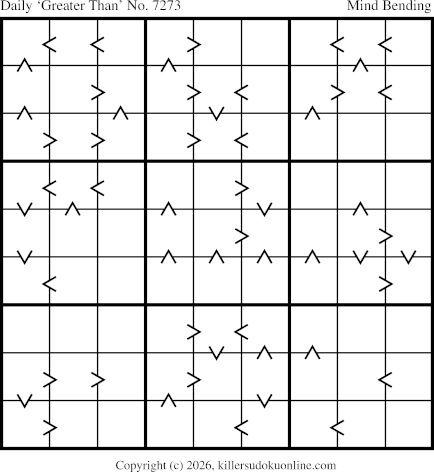 Greater Than Sudoku for  3/14/2026