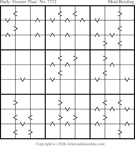 Greater Than Sudoku for  6/21/2026