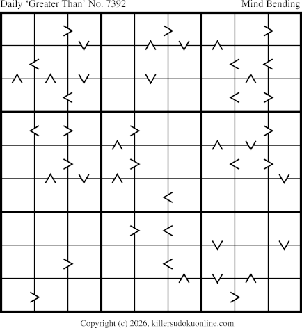 Greater Than Sudoku for  7/11/2026