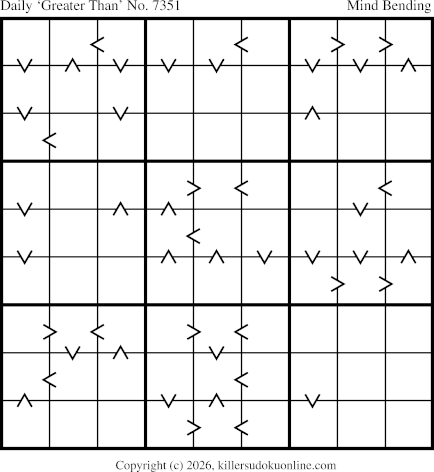 Greater Than Sudoku for  5/31/2026