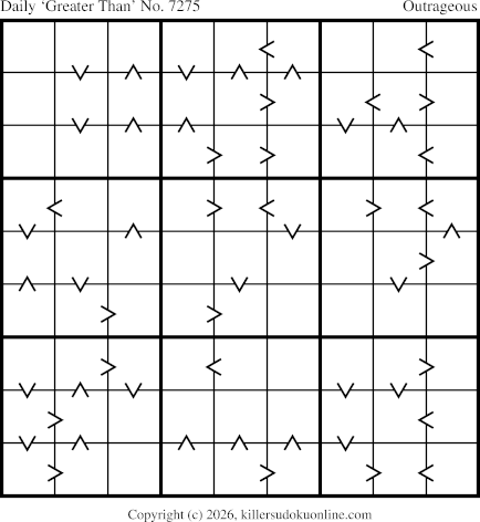 Greater Than Sudoku for  3/16/2026