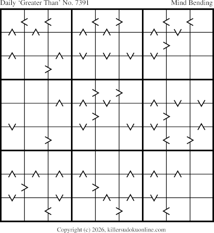 Greater Than Sudoku for  7/10/2026