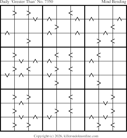 Greater Than Sudoku for  5/30/2026