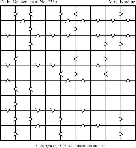 Greater Than Sudoku for  2/19/2026