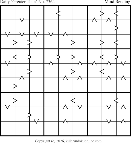 Greater Than Sudoku for  6/13/2026