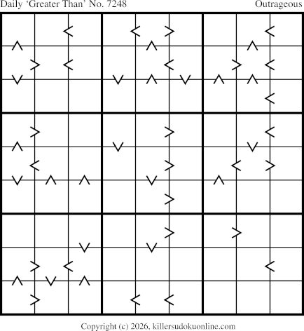 Greater Than Sudoku for  2/17/2026